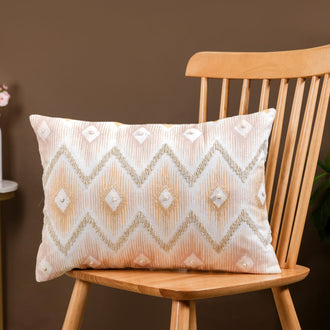 Ikat Embroidered Cushion Cover 20x14 Inch