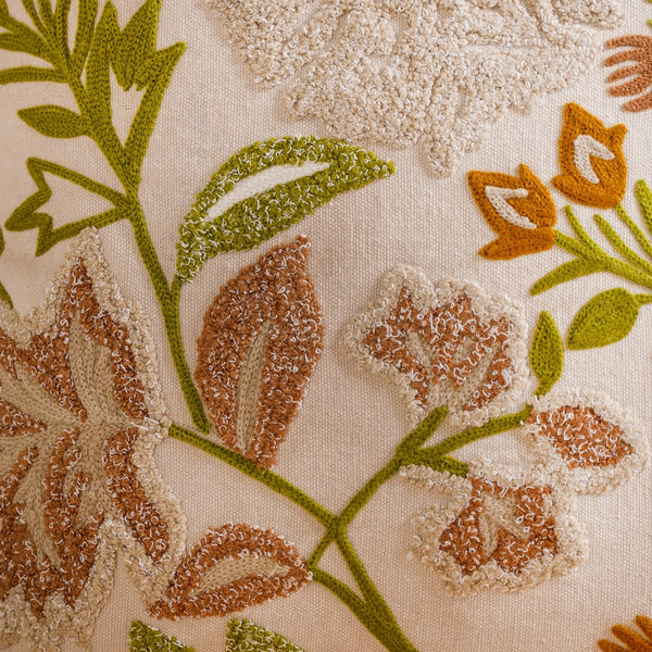 Fall Garden Embroidered Cushion Cover 40x40 cm