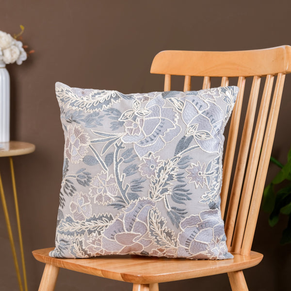 Cool Breeze Embroidered Floral Cushion Cover 40x40 cm