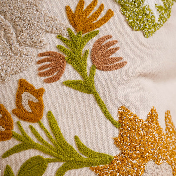 Fall Garden Embroidered Cushion Cover 40x40 cm