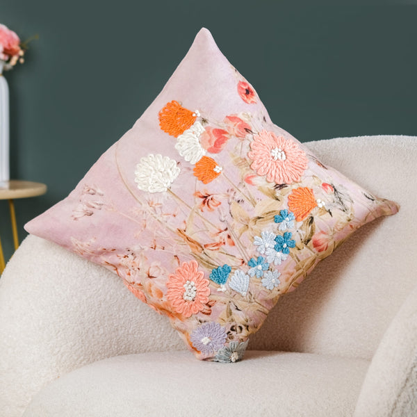 Petal Paradise Cotton Cushion Cover 40x40 cm