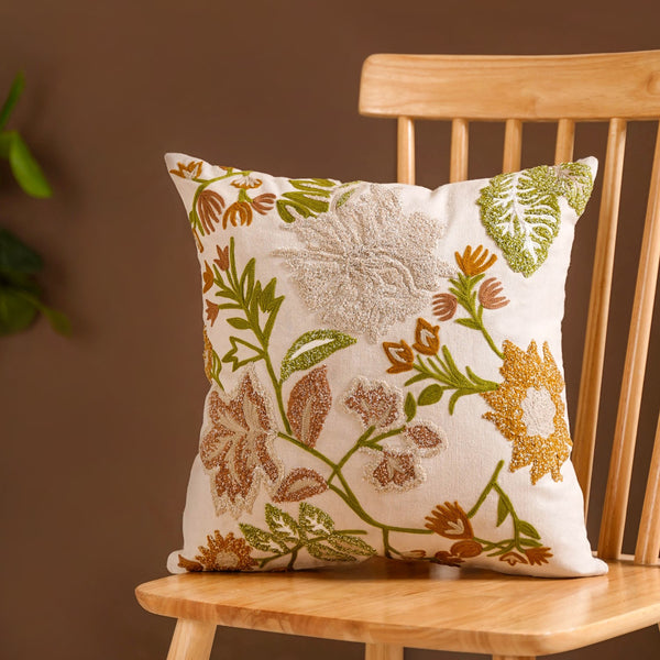 Fall Garden Embroidered Cushion Cover 40x40 cm