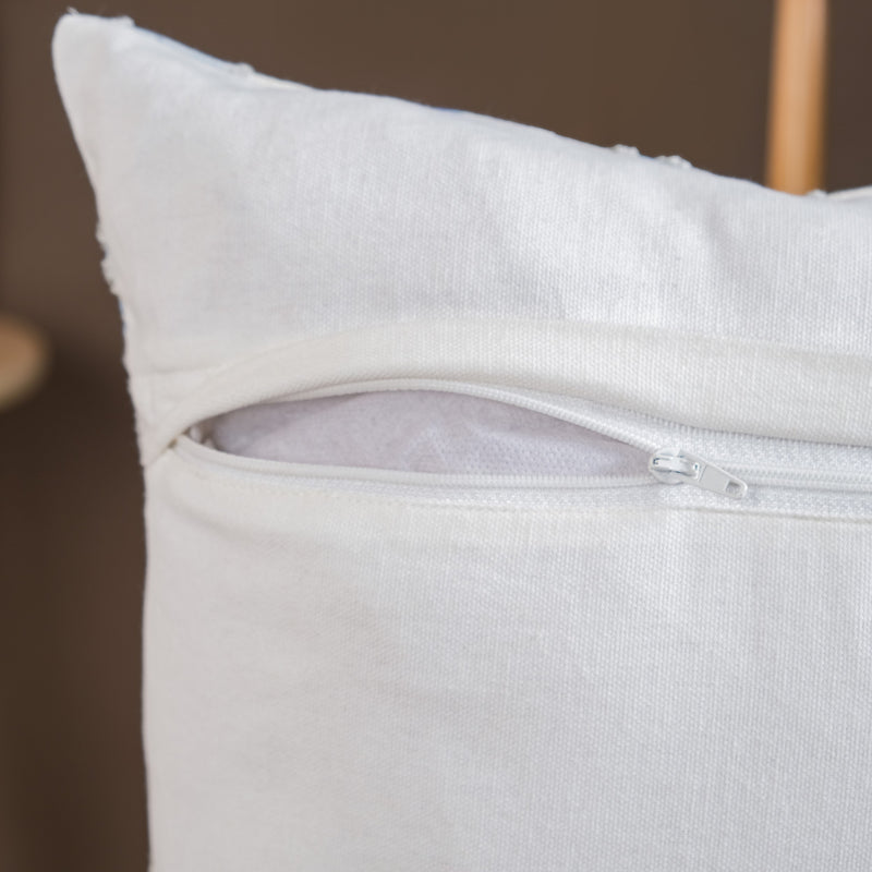 Icy Flora Cushion Cover With Bead Embellishments 16x16 Inch