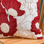 Maroon Flower Applique Couch Cushion Cover 16x16 Inch