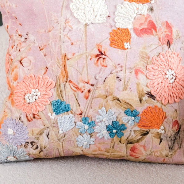 Petal Paradise Cotton Cushion Cover 40x40 cm