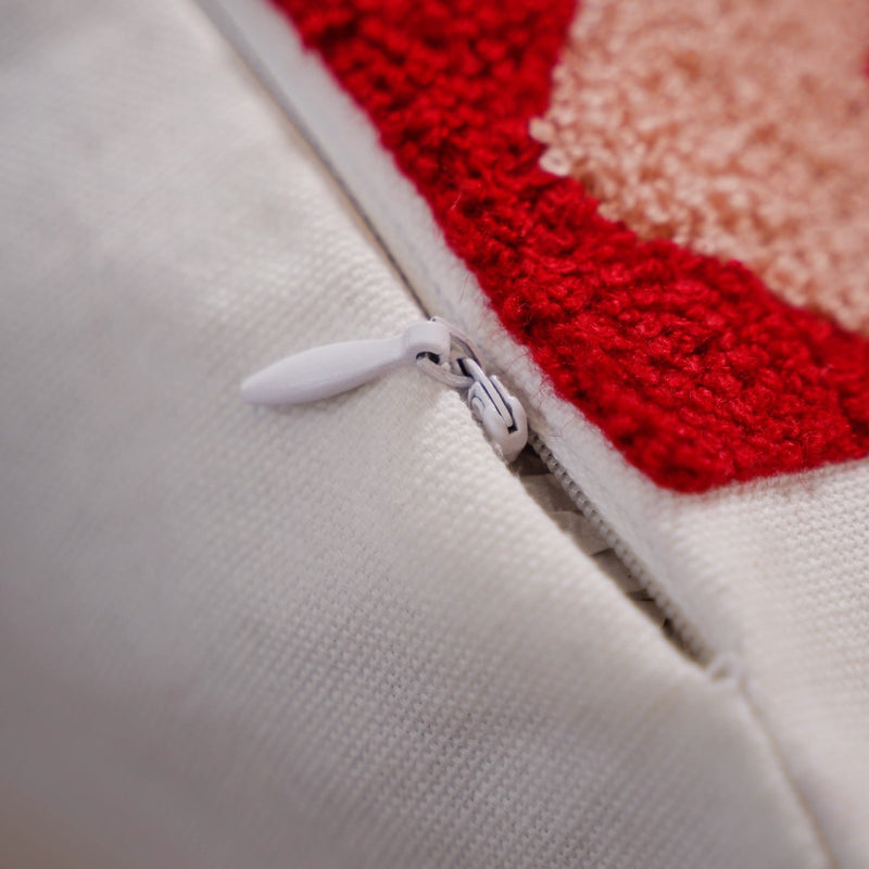 Little Hearts Embroidered Cushion Cover Set Of 2 16x16 Inch