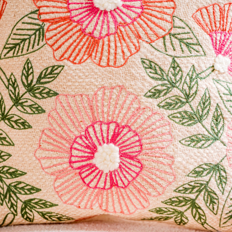 Floral Symphony Couch Cushion Cover 16x16 Inch