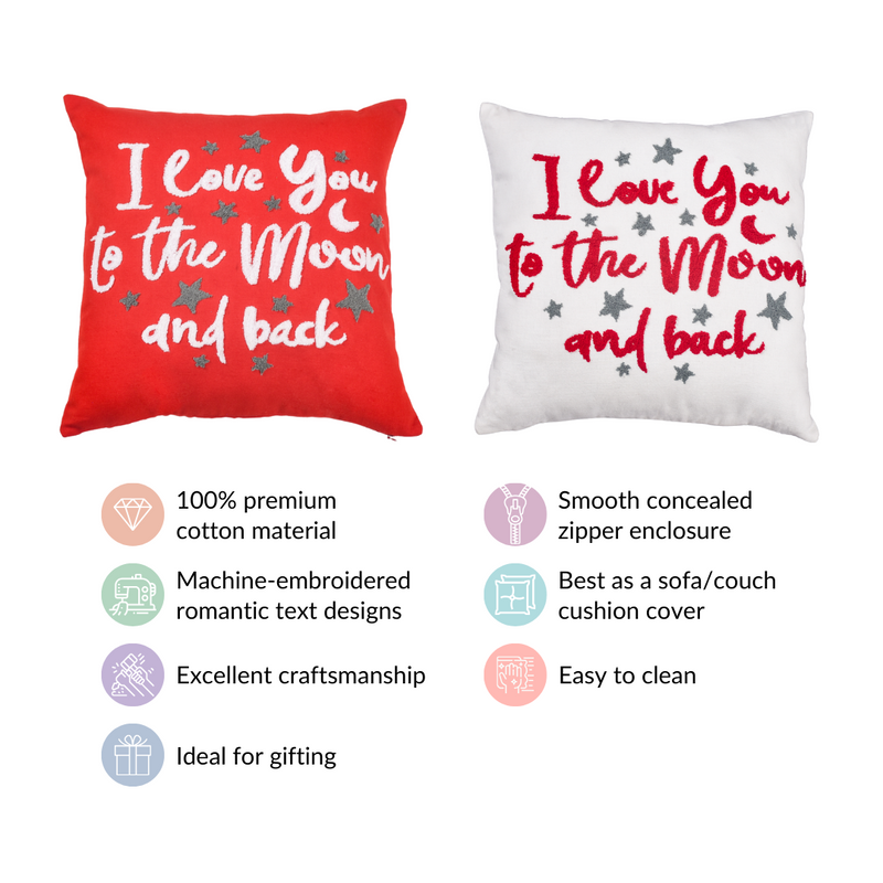 Moon And Stars Cushion Cover For Couch Set Of 2 16x16 Inch