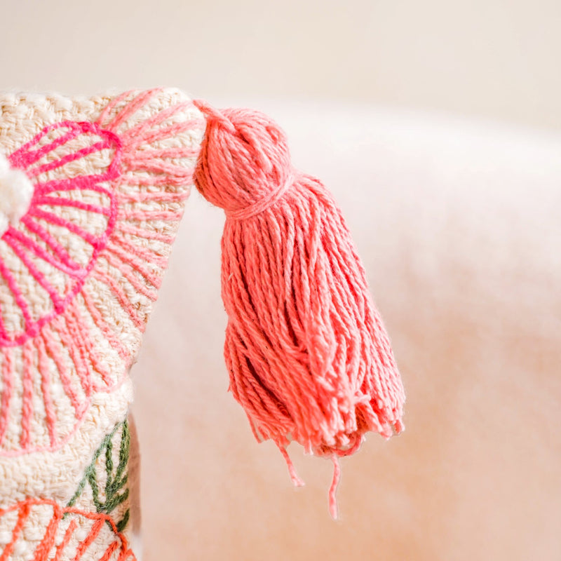 Floral Symphony Couch Cushion Cover 16x16 Inch