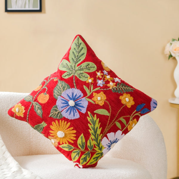 Floral Grace Sofa Cushion Cover 16x16 Inch