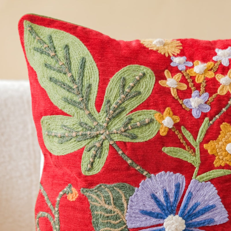 Floral Grace Sofa Cushion Cover 16x16 Inch