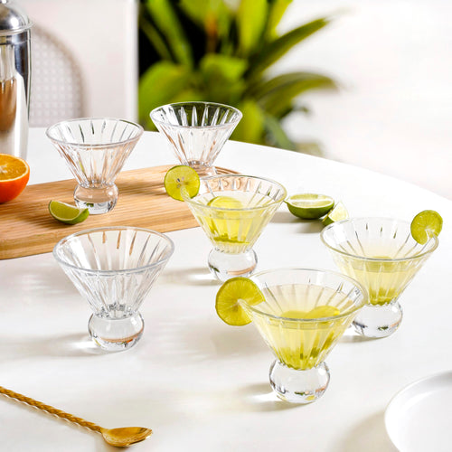 Cut Glass Ball Cocktail Glass Set Of 6 180ml