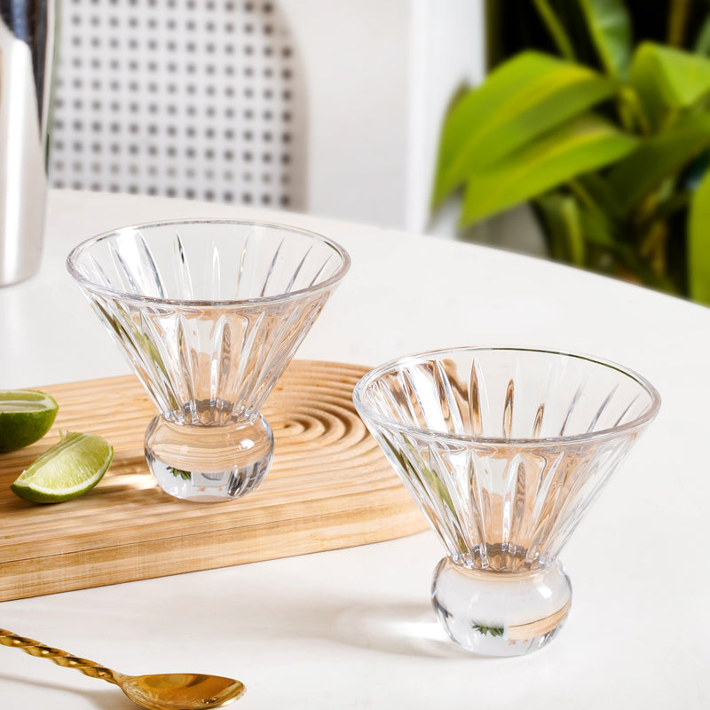 Cut Glass Ball Cocktail Glass Set Of 6 180ml