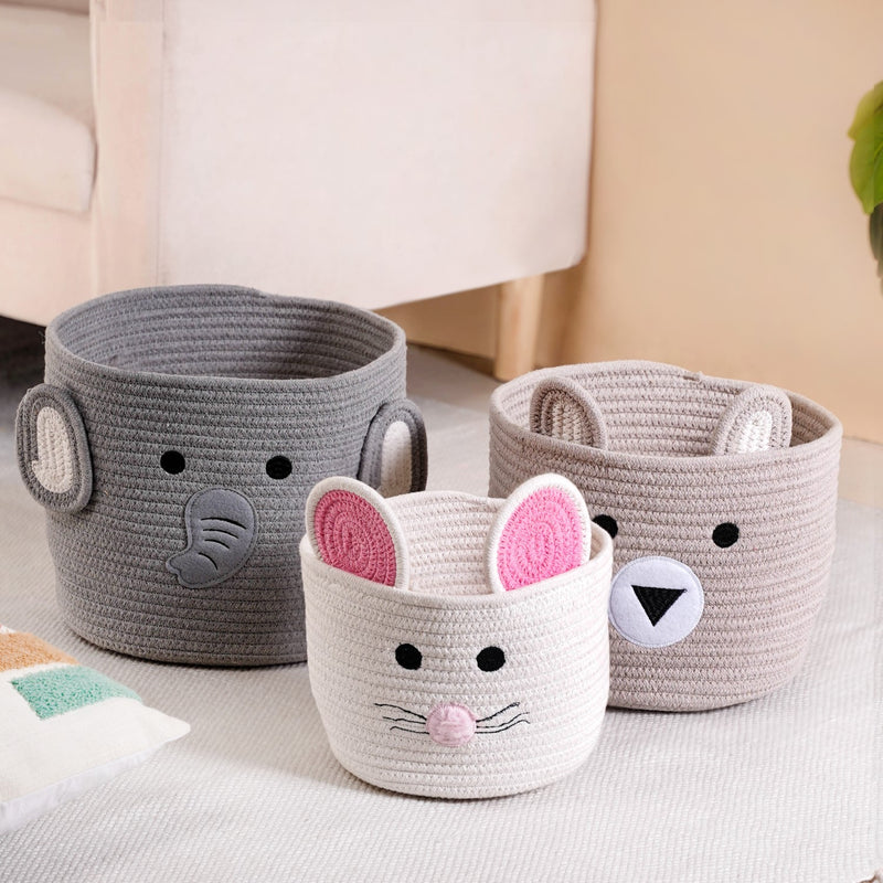 Cute Animal Storage Baskets Set Of 3