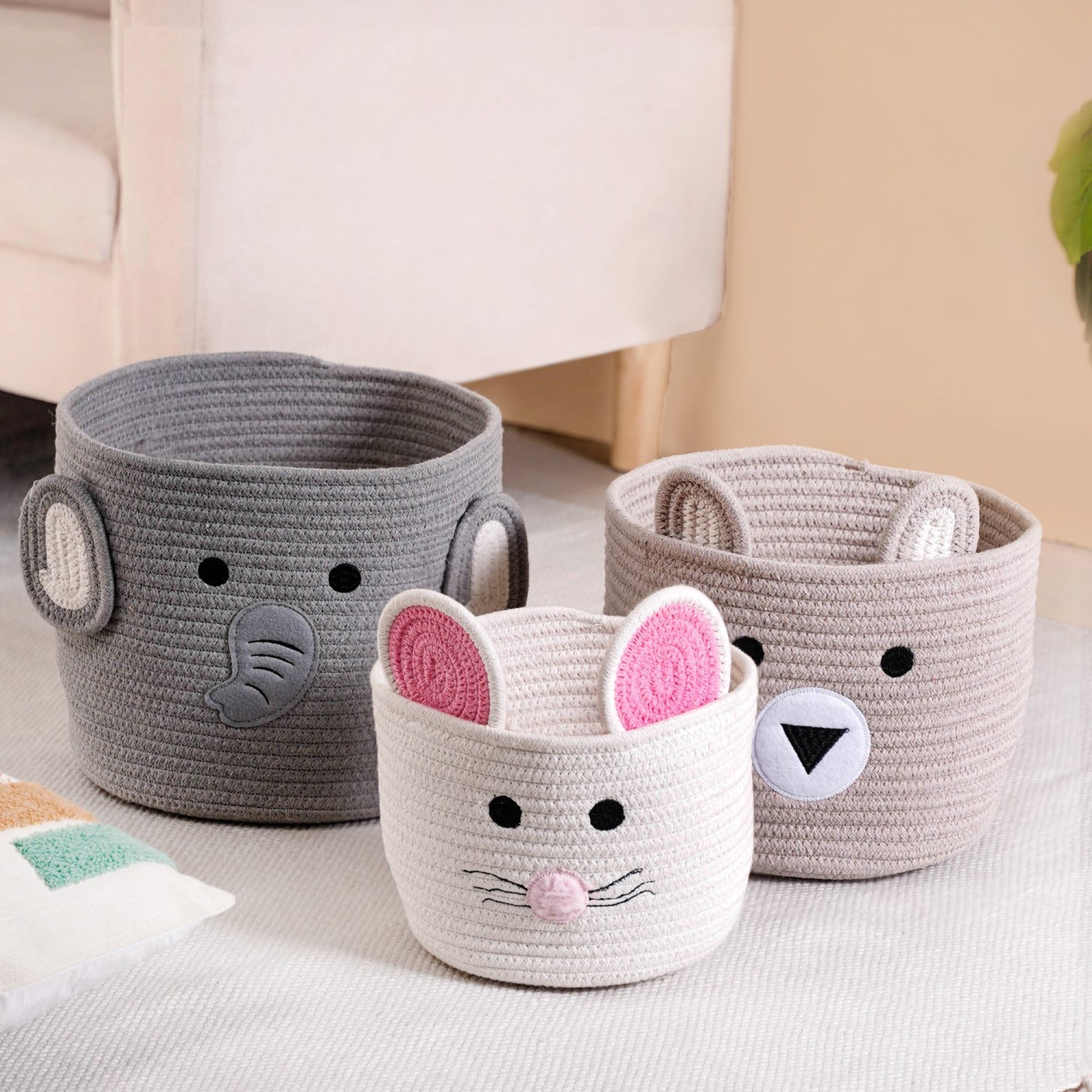 Animal Storage Baskets Set Of 3