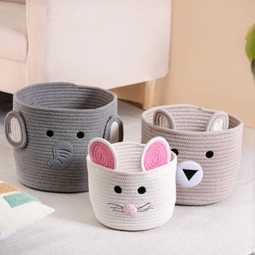 Cute Animal Storage Baskets Set Of 3