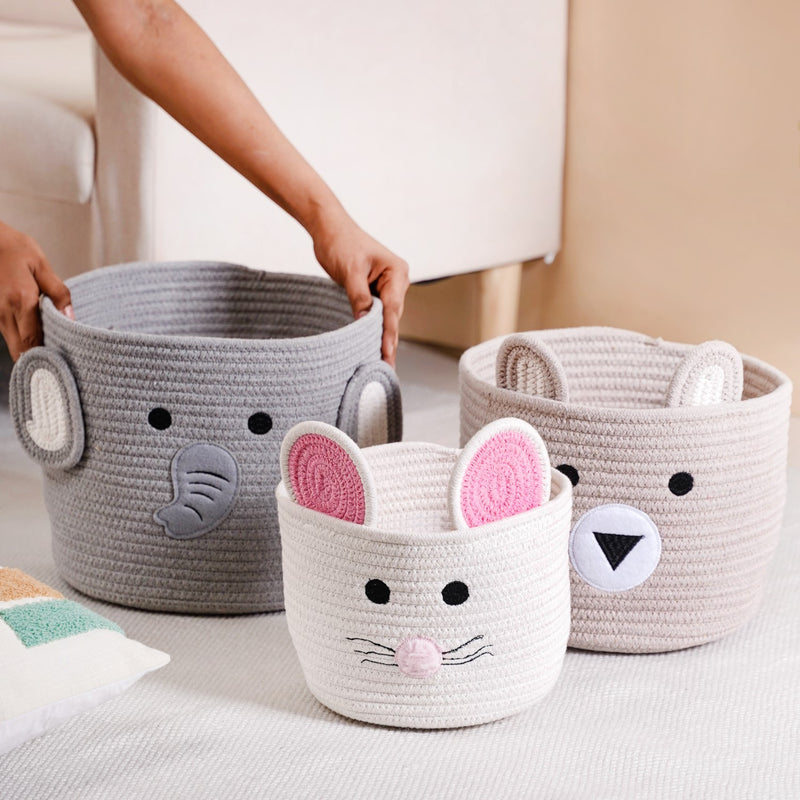 Cute Animal Storage Baskets Set Of 3