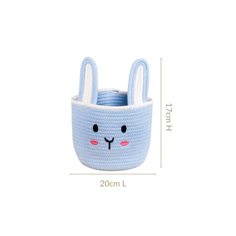 Blue Bunny Cotton Basket 17cm