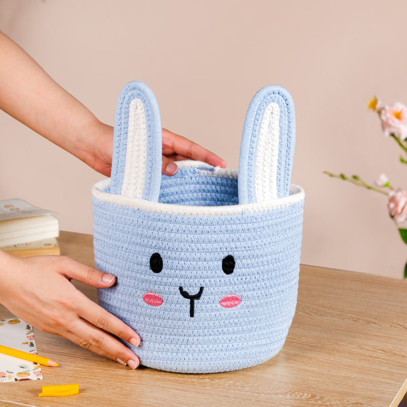 Blue Bunny Cotton Basket 17cm