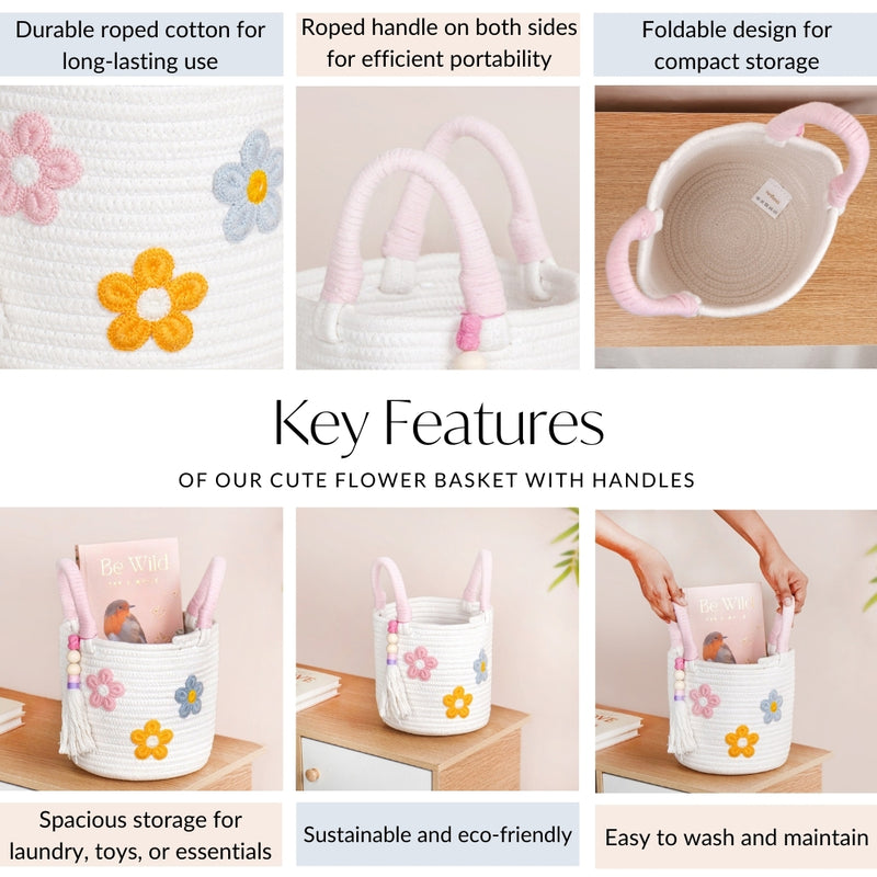 Cute Flower Basket With Handles