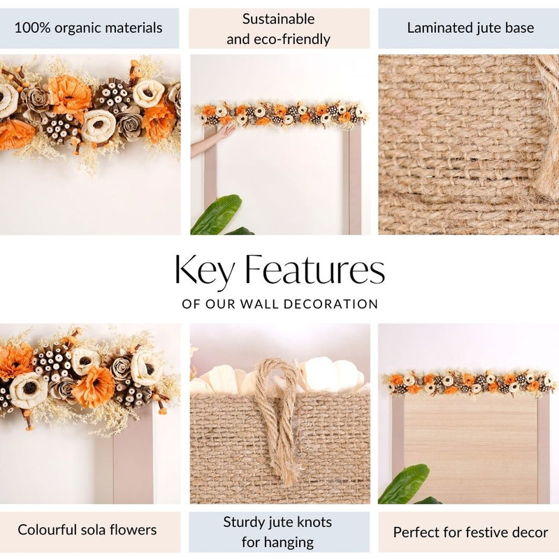 Handmade Door Toran With Orange Sola Flower