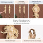 All Natural Wall Hanging With Sola Flowers And Dried Grass Set Of 2