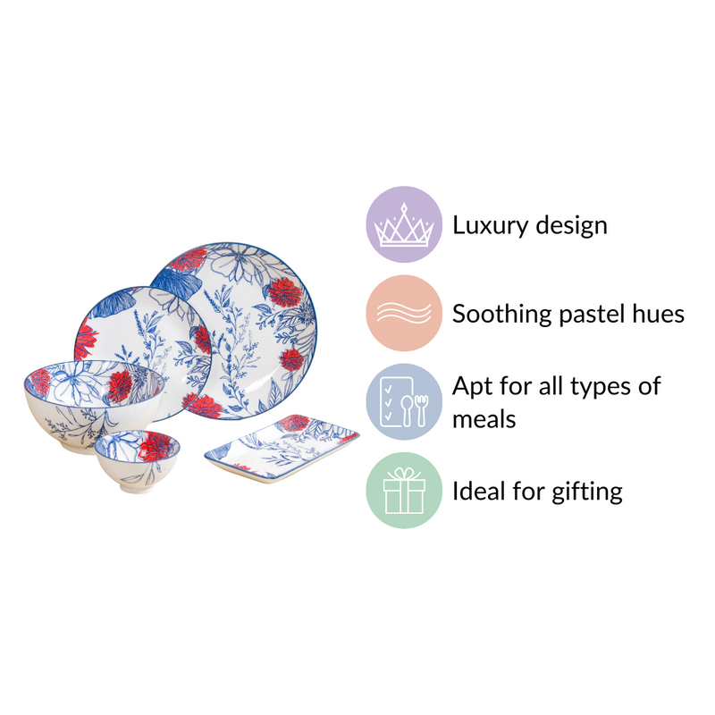 Oriental Elegance 22 Piece Dinner Set For 6