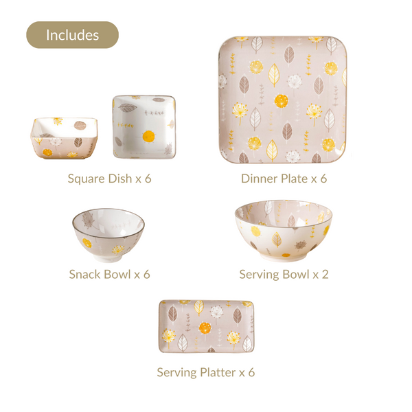 Dandelion 26 Piece Dinnerware For 6