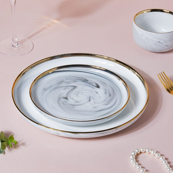 Grey Marble 20 Piece Dinner Set For 6