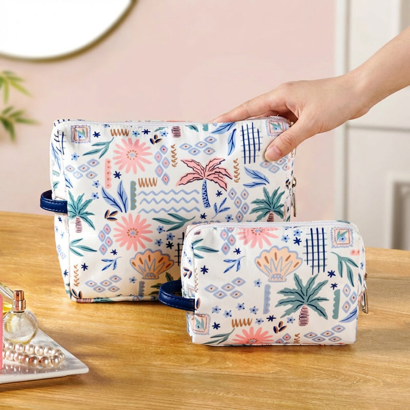 Tropical Travel Toiletry Kit Bag Set Of 2