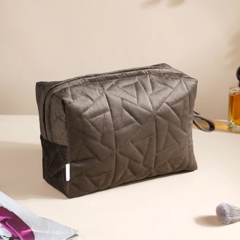 Cocoa Brown Cosmetic Bag Set Of 3