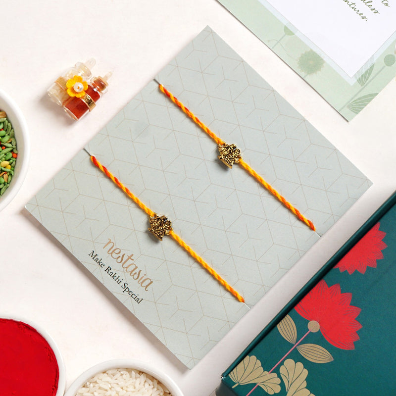 Radha Krishna Divine Rakhi Set