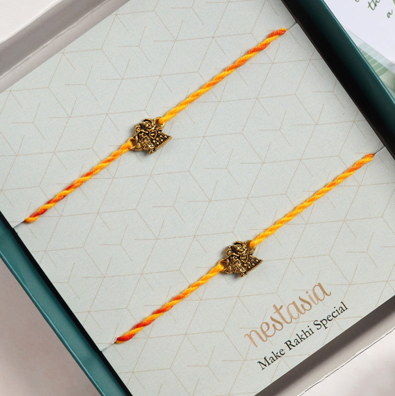 Radha Krishna Divine Rakhi Set