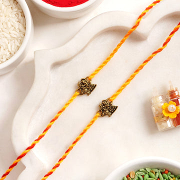 Radha Krishna Divine Rakhi Set