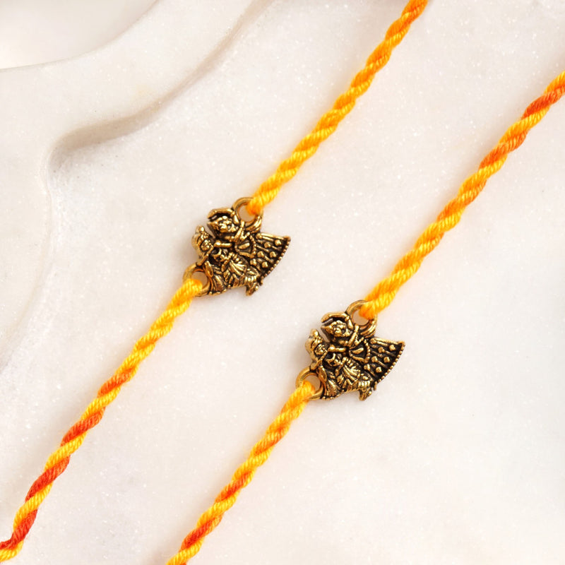 Radha Krishna Divine Rakhi Set