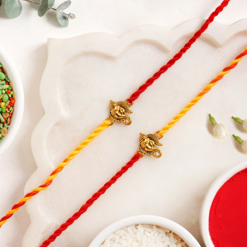 Shubh Ganesh Rakhi Duo Set
