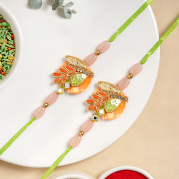 Peach Petals Brother Rakhi Gift Set