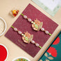Peach Petals Brother Rakhi Gift Set