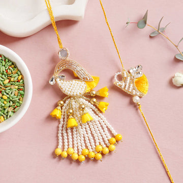 Golden Finch Rakhi And Lumba Gift Set