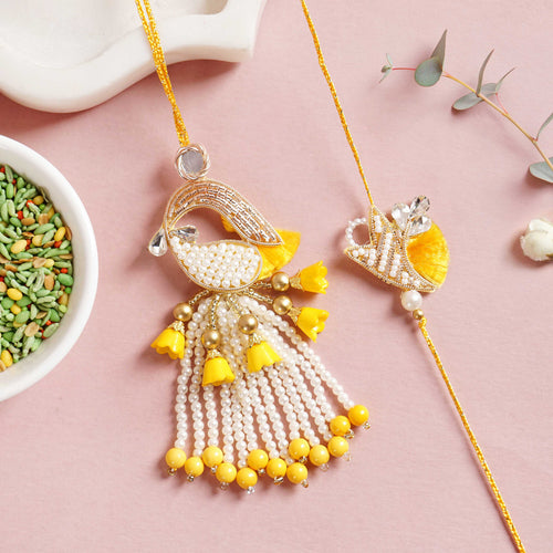 Golden Finch Rakhi And Lumba Gift Set