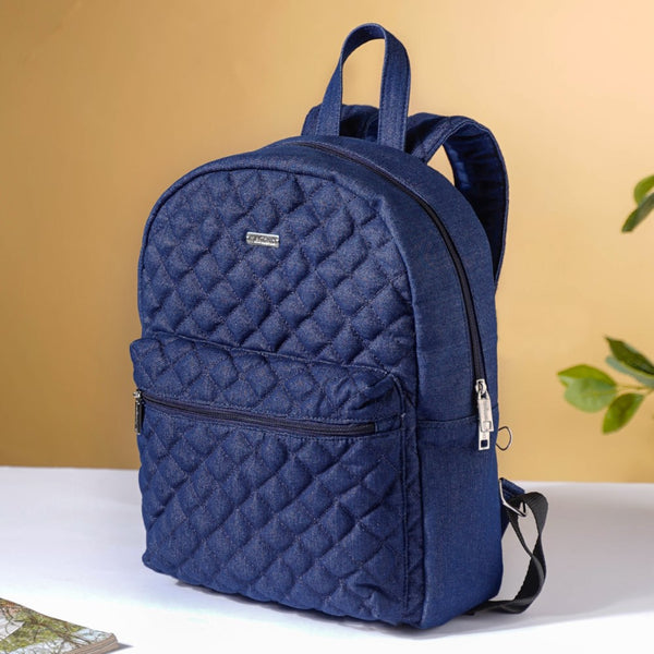 Denim Laptop Backpack Blue