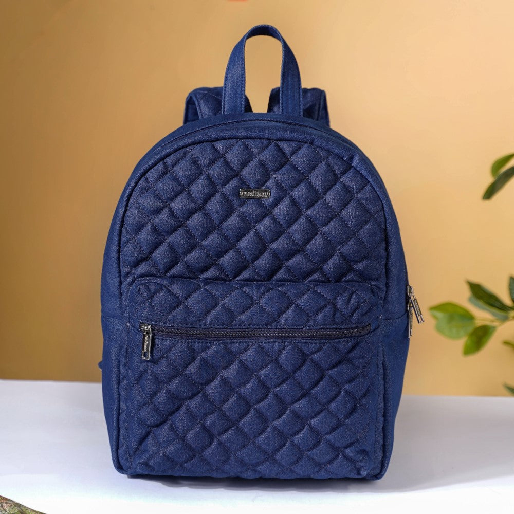 Convertible Italian Leather Backpack/Crossbody Navy Blue