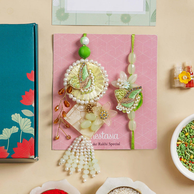 Pearl Meadow Rakhi And Lumba Gift Set
