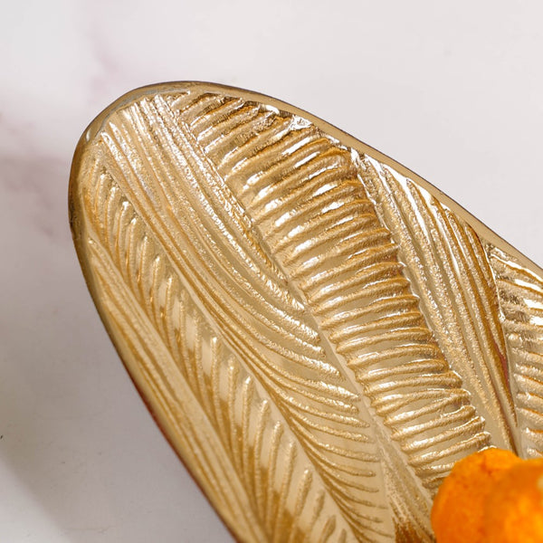 Metal Decorative Platter For Table Gold