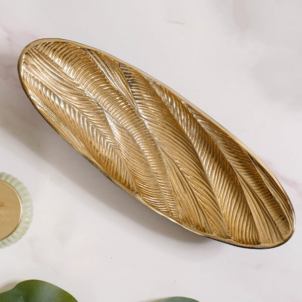 Metal Decorative Platter For Table Gold