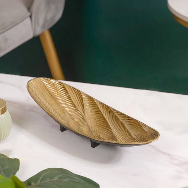 Metal Decorative Platter For Table Gold