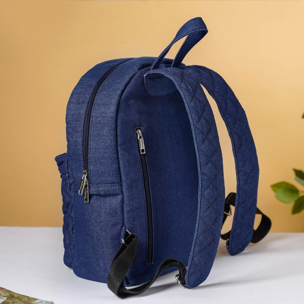 Denim Laptop Backpack Blue