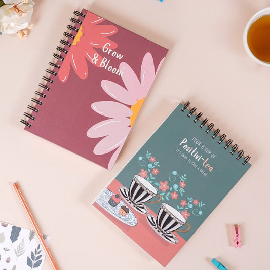 Tea Flowers Planner & Notebook Set 8x6 Inch