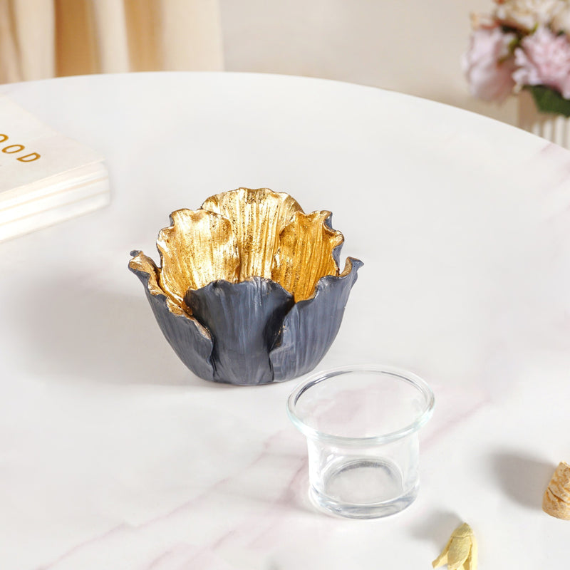 Gold Petal Candle Holder