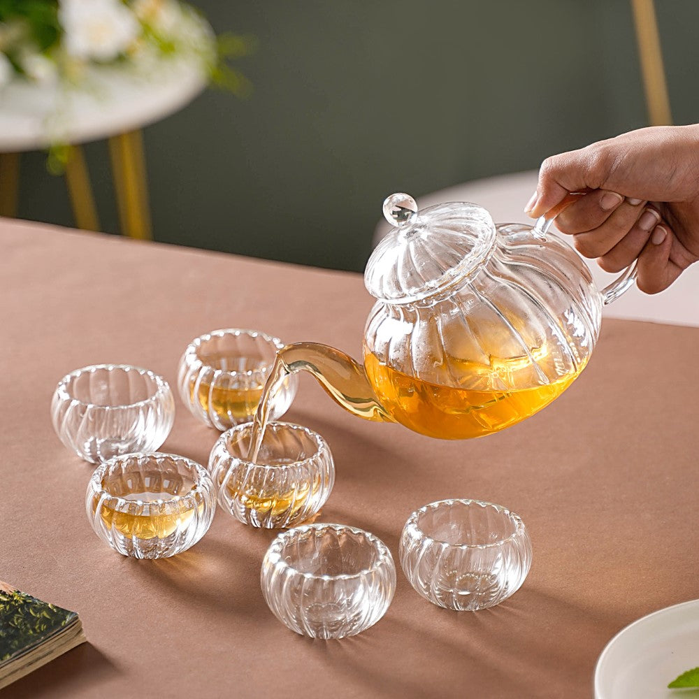 Tea Set Buy Glass Tea Cup Set Online in India Nestasia